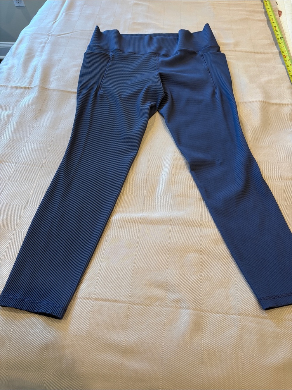 Athleta Blue Ribbed Leggings